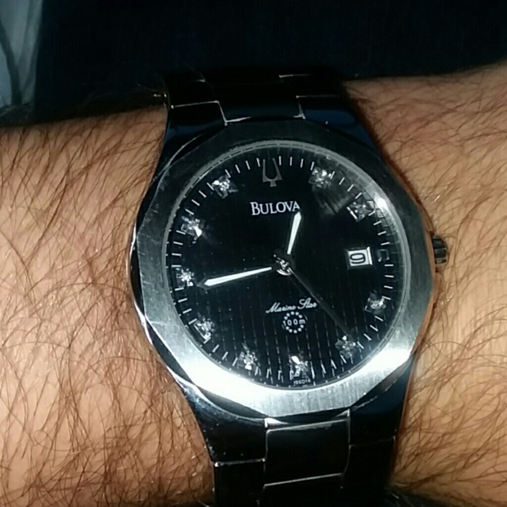 Bulova diamond face watch(water resistant)